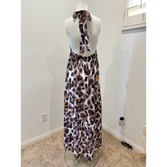 Rosa Faia Mago Purple Black Long Beach Coverup Cover Up Maxi Dress Halter M/L - Picture 4 of 6